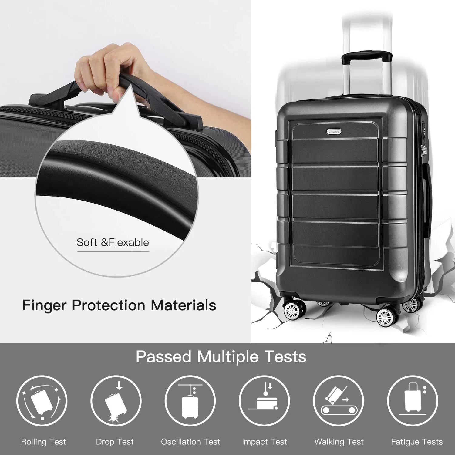 Nice Design ABS+PC Glossy Trendy Travel Trolley Luggage