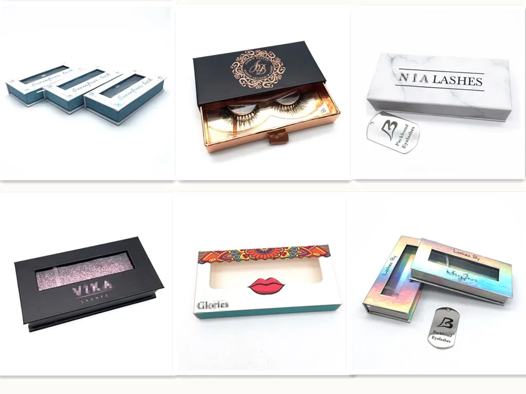 Normal Mink Lashes Boxes Opening Middle Top with Customized Logo