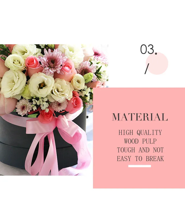 OEM Gift Packaging Flower Round Box with Lid