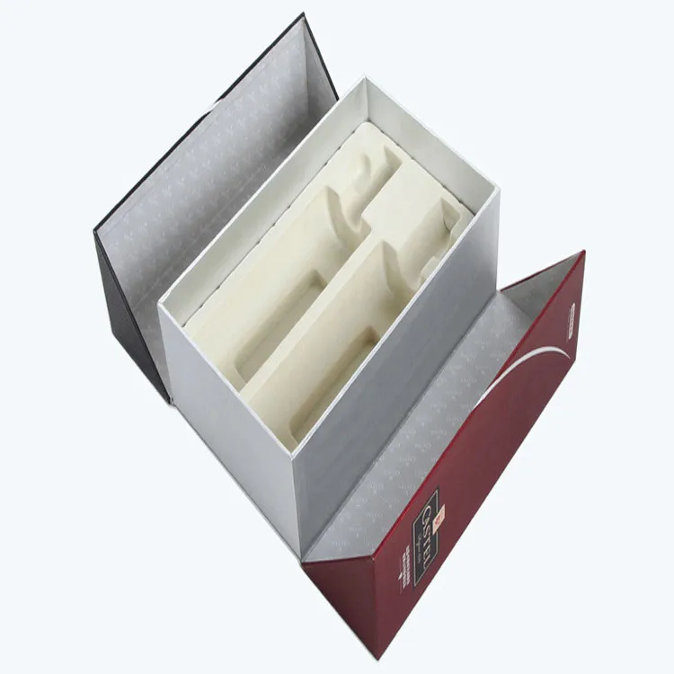 Open The Clamshell in The Middle Flocking Blister Wine Box