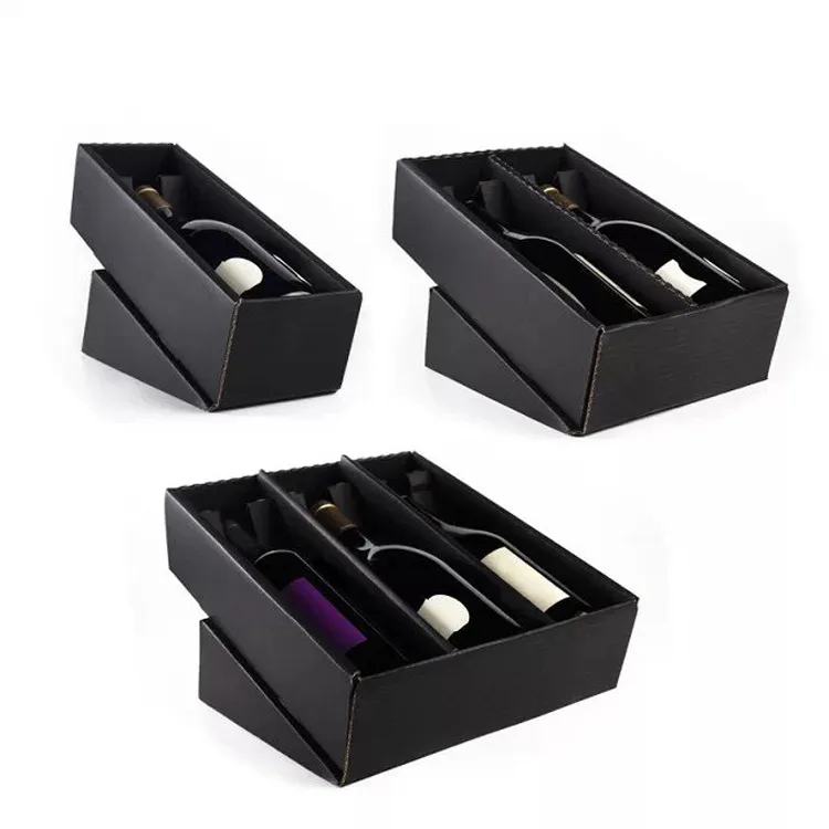 Open The Clamshell in The Middle Flocking Blister Wine Box