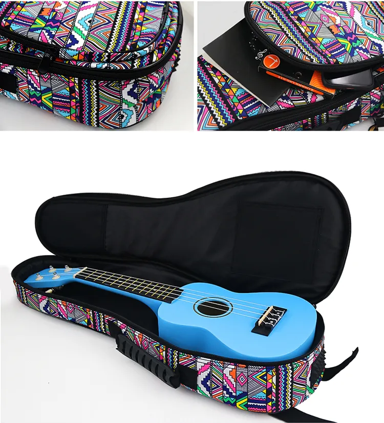 Pg-U16 Colorful Ukulele Foam Padded Bag for Soprano, Concert, Tenor Ukulele