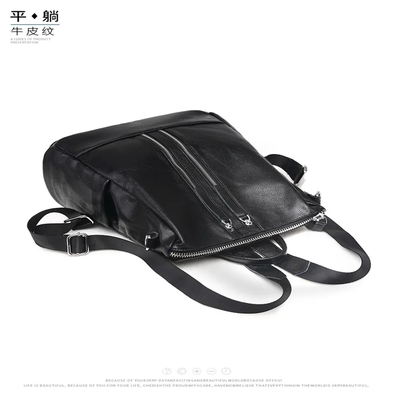 Popular Korea PU Leather School Backpack Girls Teenager Student School Bag