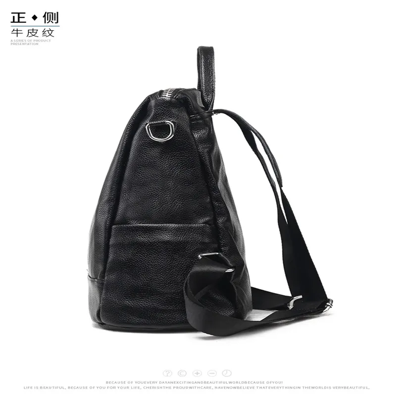 Popular Korea PU Leather School Backpack Girls Teenager Student School Bag