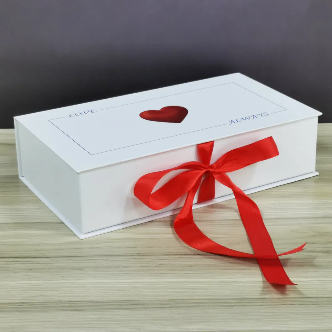 Rigid Cardboard Foldable Paper Gift Packaging Luxury Box with Ribbon/Magnetic Closure/Drawer/Lid for Storage/Jewelry/Perfume/Wine/Candle/Tea/Shoe/Rose/Chocolate