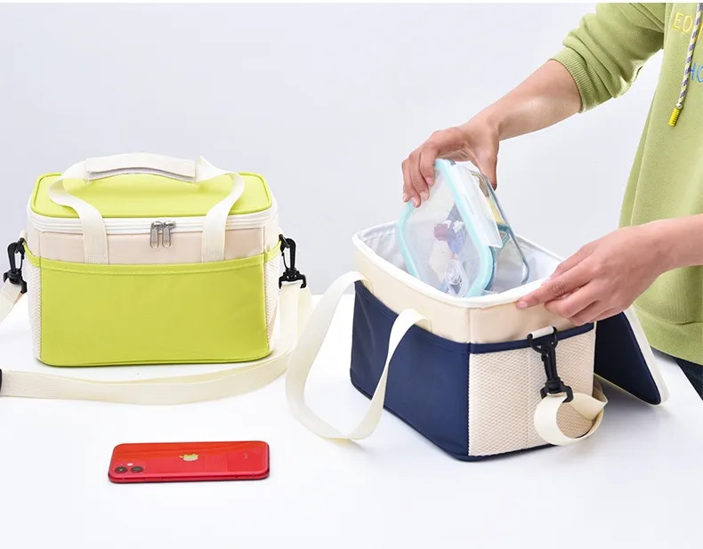 Wholesale Cooler Bag Outdoor Picnic Eco Lunch Bag Food Preservation Ice Bag Portable Single Shoulder Reusable School Lunch Bag