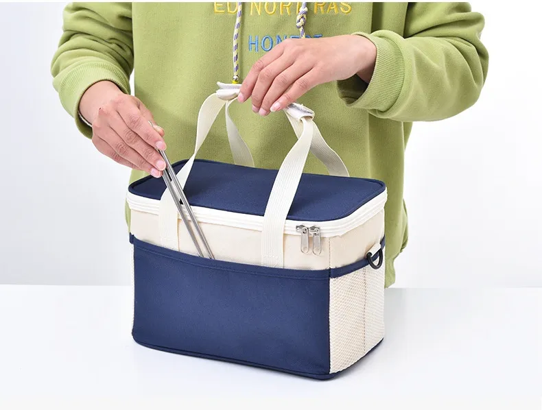 Wholesale Cooler Bag Outdoor Picnic Eco Lunch Bag Food Preservation Ice Bag Portable Single Shoulder Reusable School Lunch Bag