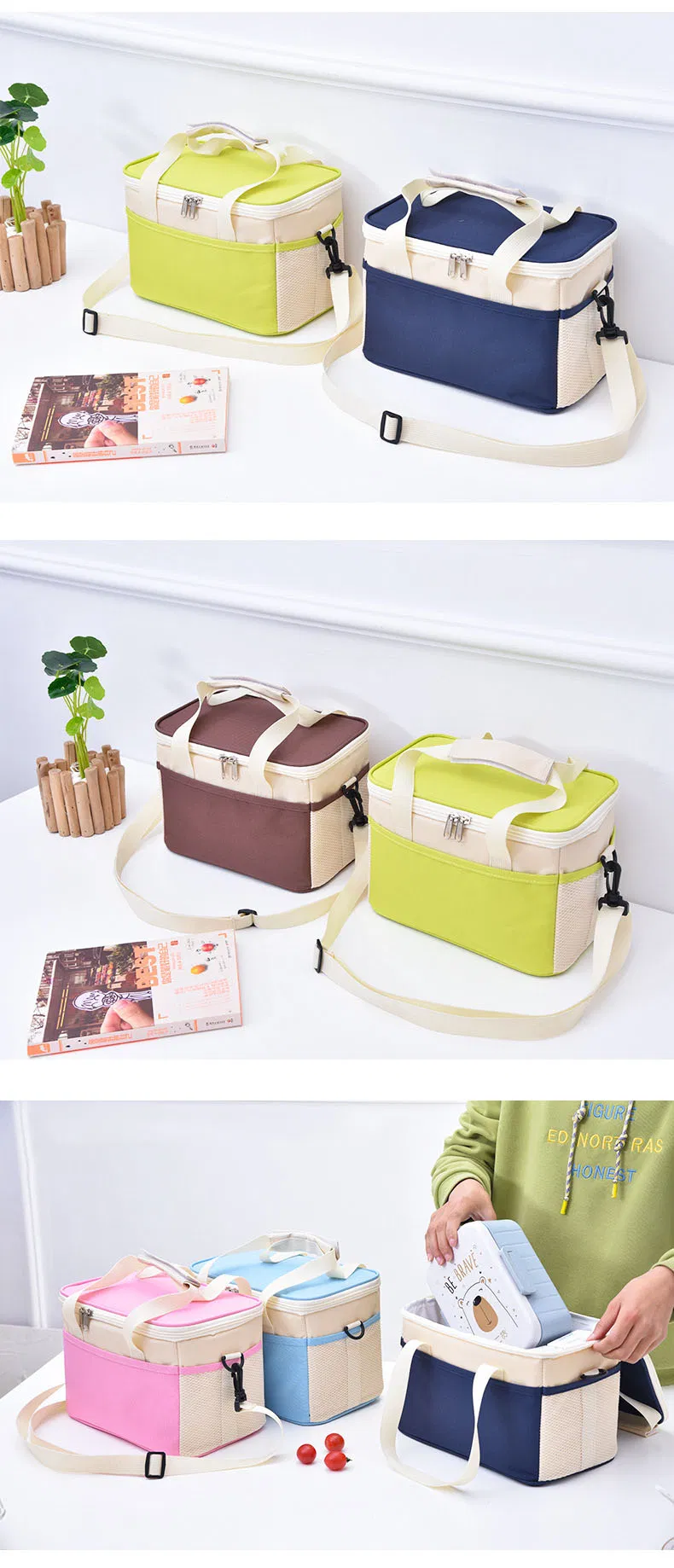 Wholesale Cooler Bag Outdoor Picnic Eco Lunch Bag Food Preservation Ice Bag Portable Single Shoulder Reusable School Lunch Bag