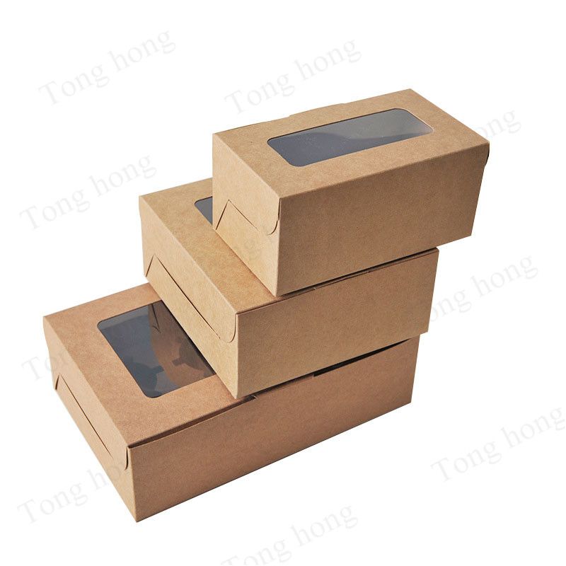 Wholesale Custom 6 Pack Cup Cake Paper Packaging Muffin Bakery Swiss Roll Dessert Sweet Pastry Cupcake Box with Clear Lid