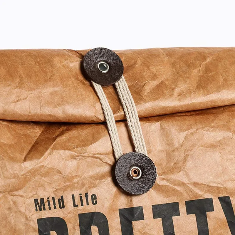 Wholesale Custom DuPont Design Tyvek Brown Kraft Paper Waterproof Insulated Lunch Cooler Bag