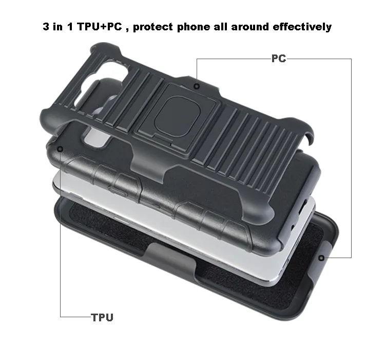 Wholesale Price Newest Design TPU+PC Cover Case for Samsung J510, Mobile Phone Case with Ring Kickstand Holder Function