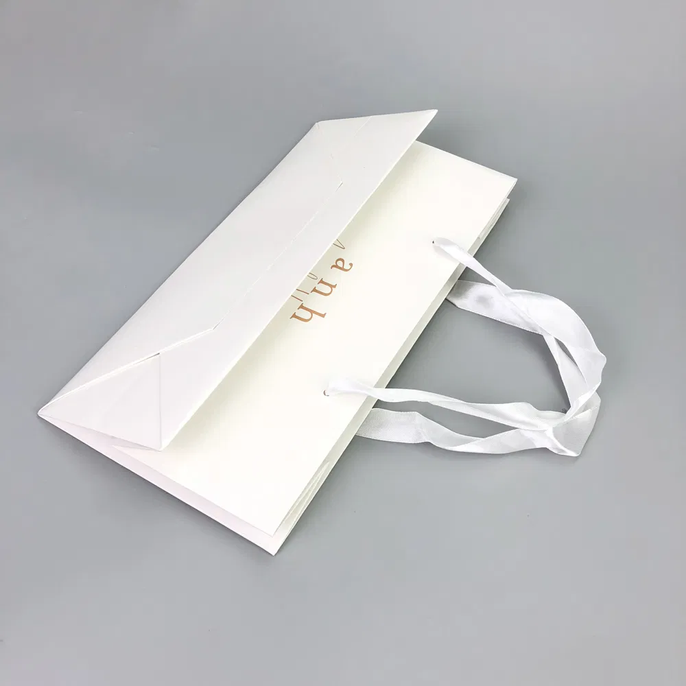 Wholesale Printed Your Own Logo Custom Recycle Gift Made Bags White Logo Paper Bag