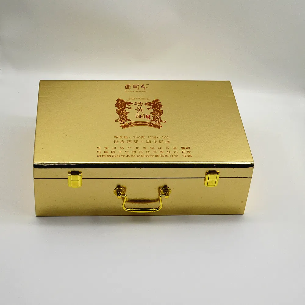 Wooden Leatherette Hinged Health Care Packaging Box