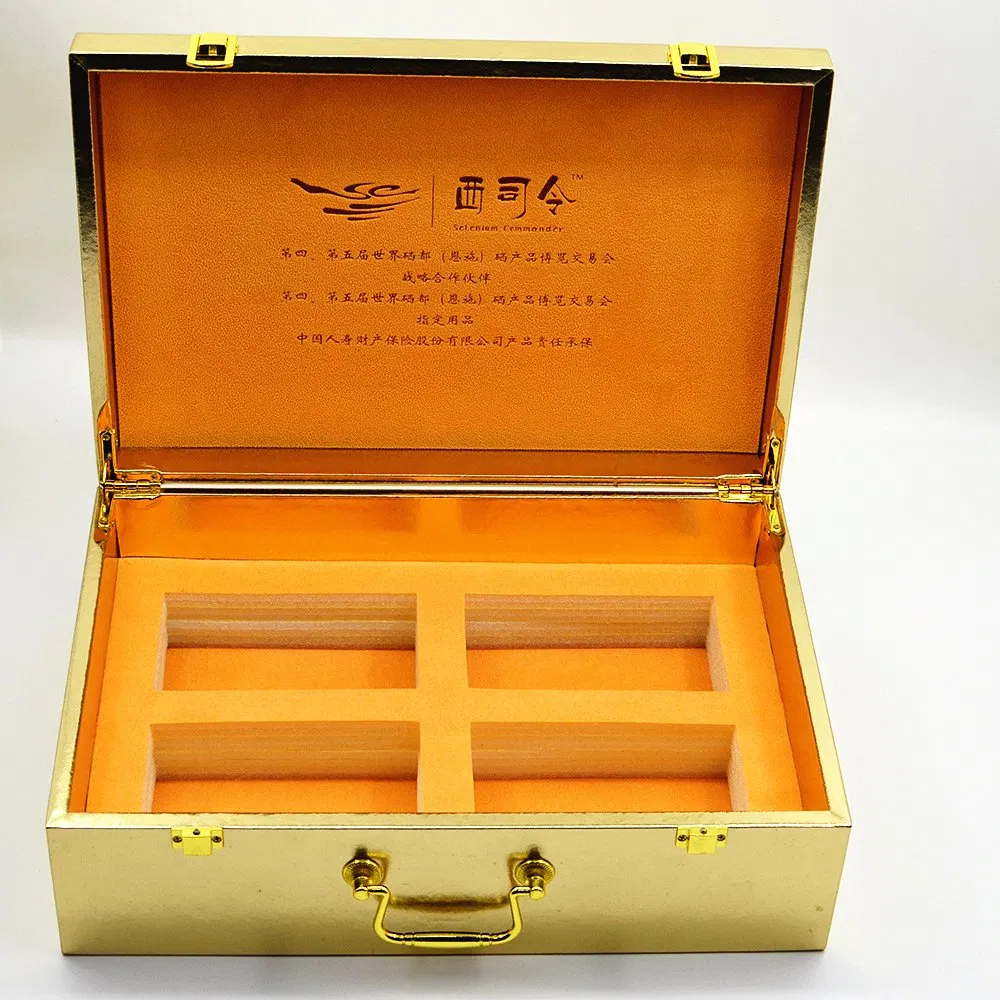 Wooden Leatherette Hinged Health Care Packaging Box